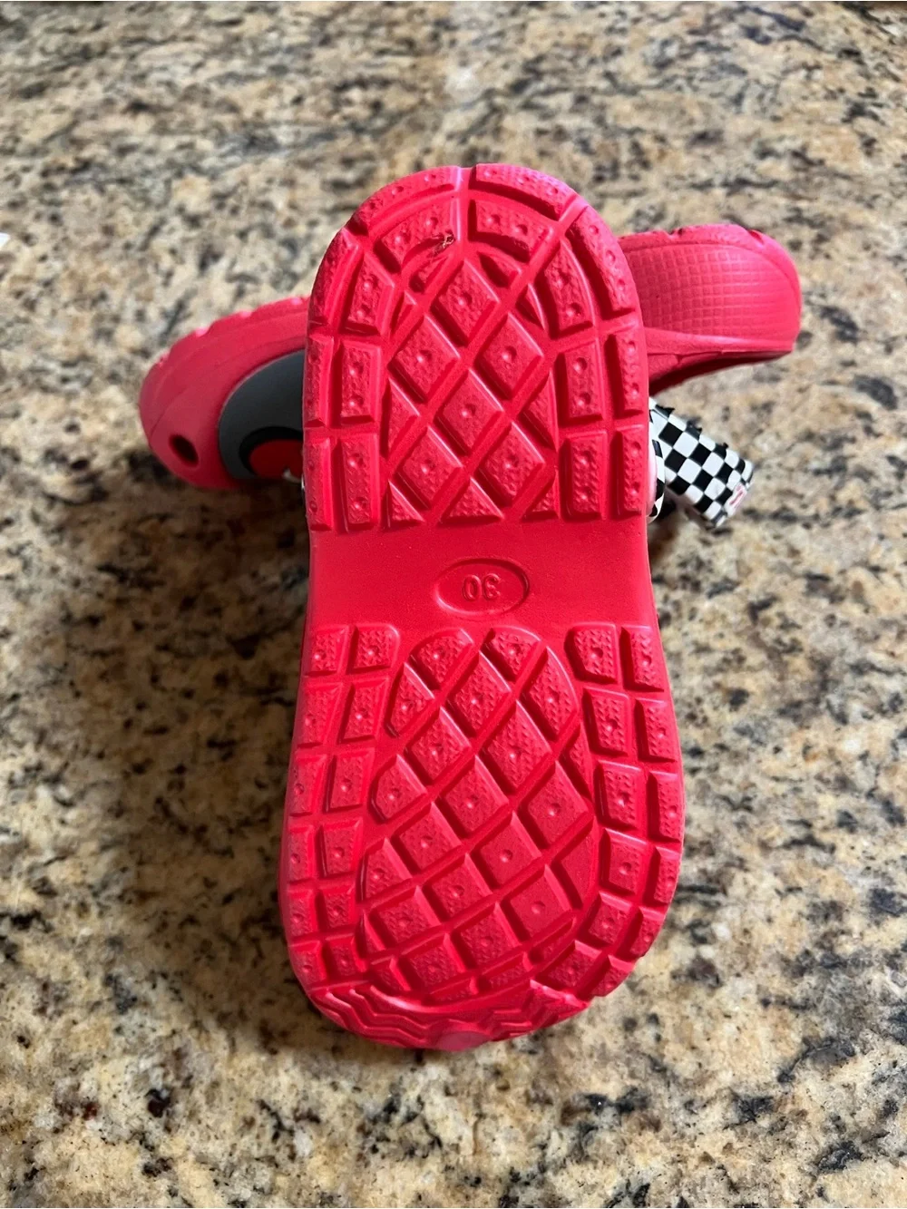 Disney Lightning McQueen Kids Red Car Slip-On Clogs with Checkered Strap